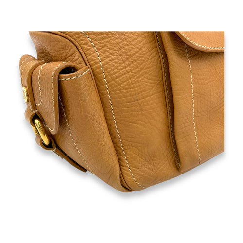 Boogie Top Handle Bag Beige in Calfskin, Gold hardware