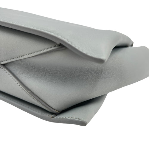 Tri-Fold Clutch in Calfskin, Silver Hardware