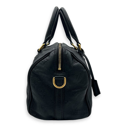 Speedy 25 Black Top Handle Bag in Empreinte Leather, Gold hardware