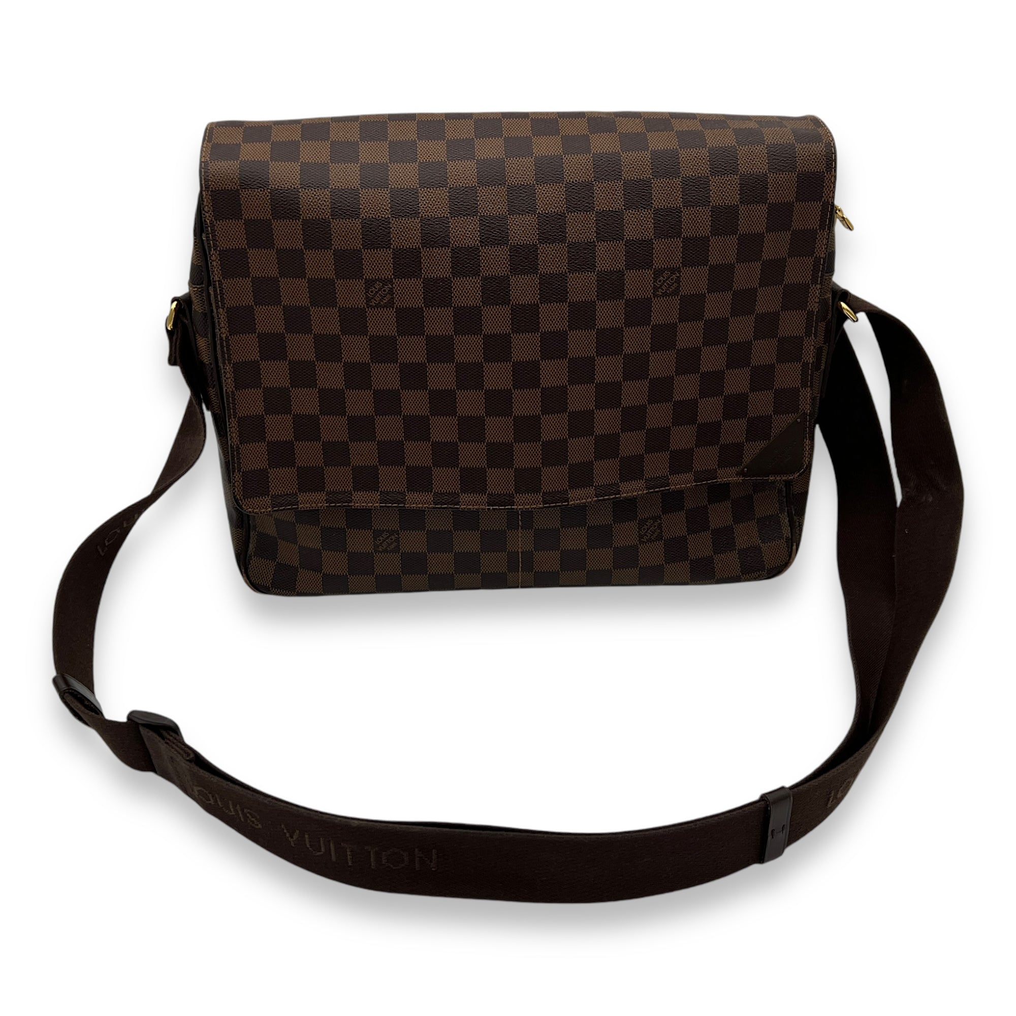 Messenger Brown in Coated Canvas, Gold hardware