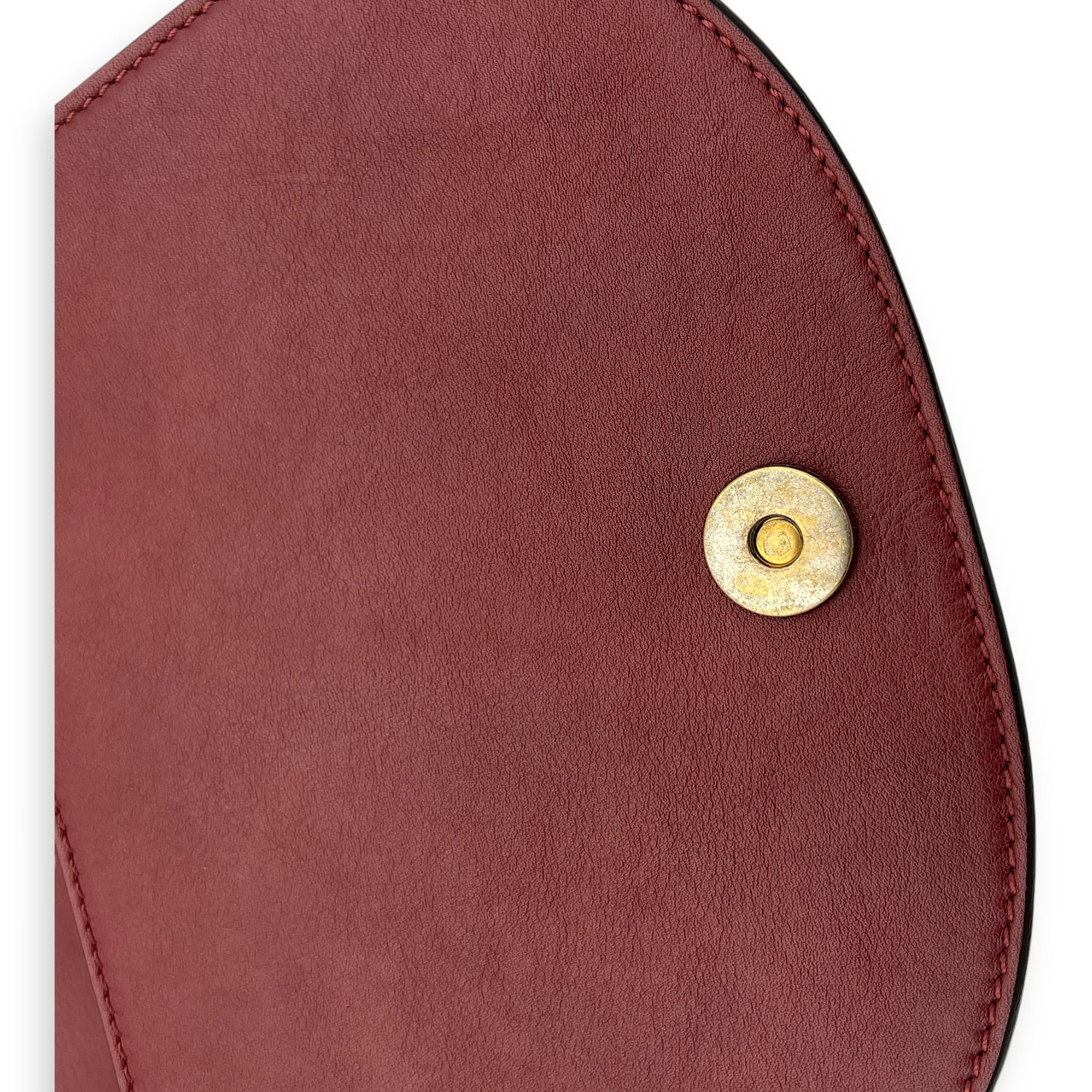 Nile Red Top Handle Bag in Calfskin, Gold hardware