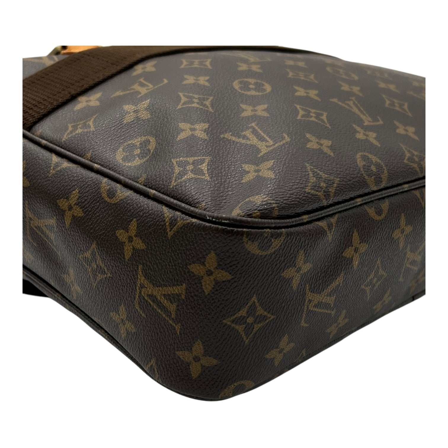 Bosphore Top Handle Bag Brown in Monogram Coated Canvas, Gold hardware