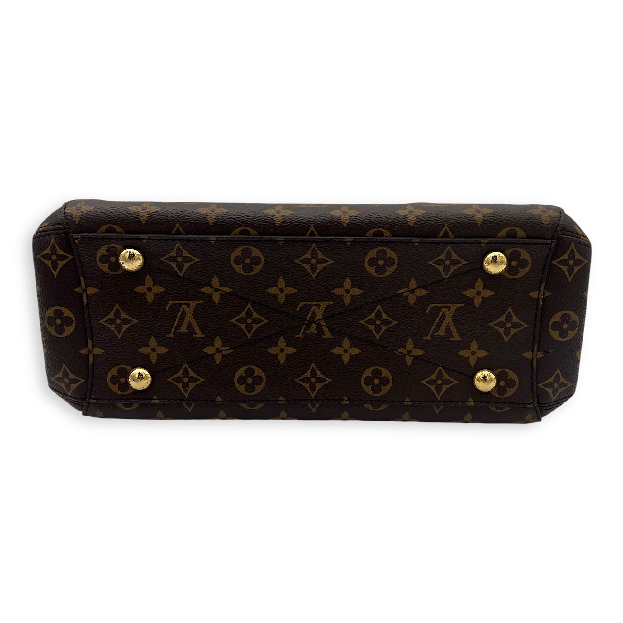 Montaigne Top Handle Bag Brown in Monogram Coated Canvas, Gold hardware