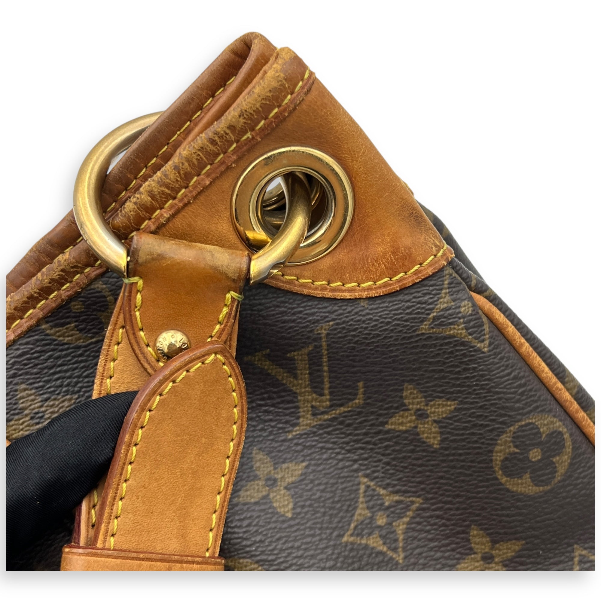 Galleria Shoulder Bag Brown in Monogram Coated Canvas, Gold hardware