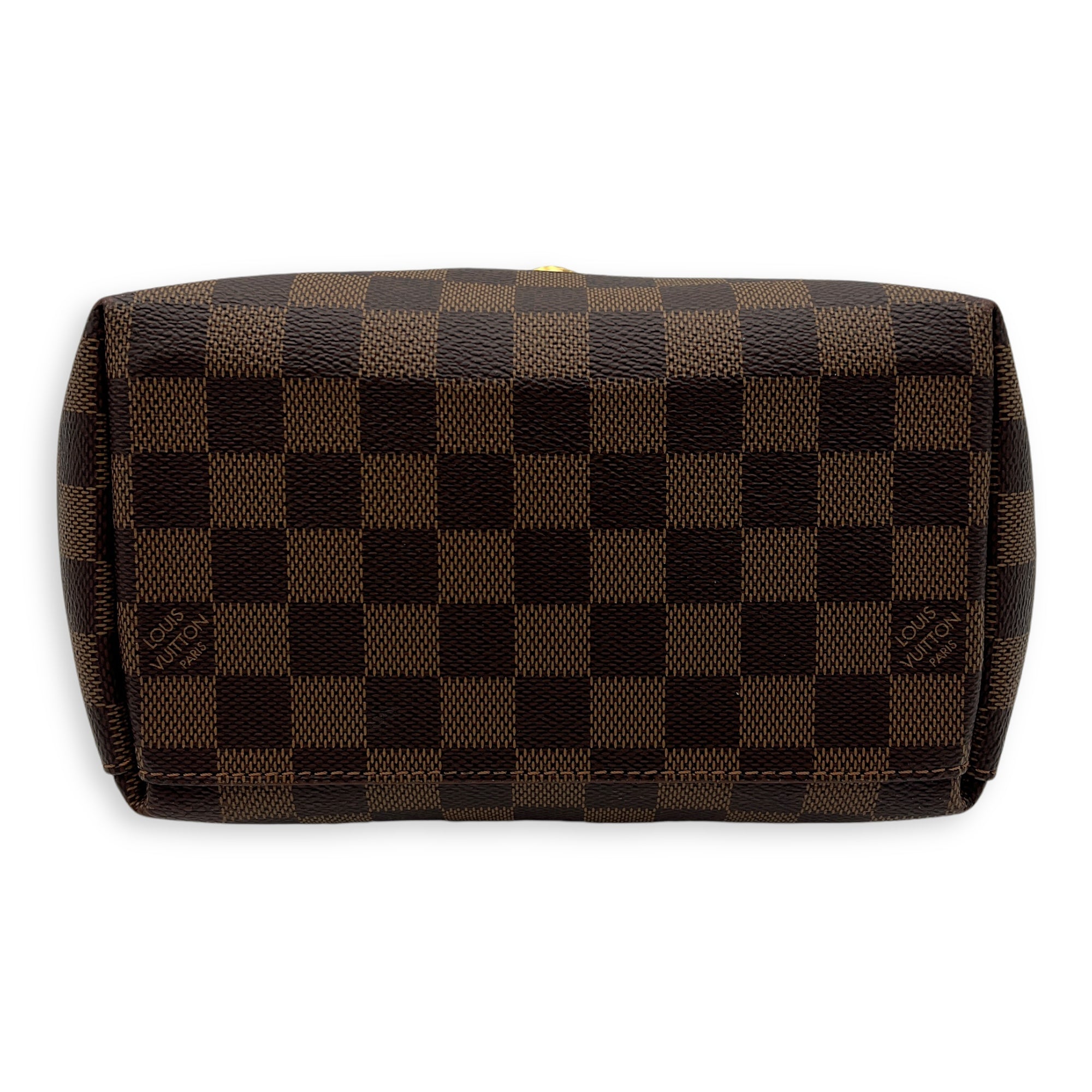 Clapton Backpack Damier Ebene in Coated Canvas, Gold hardware