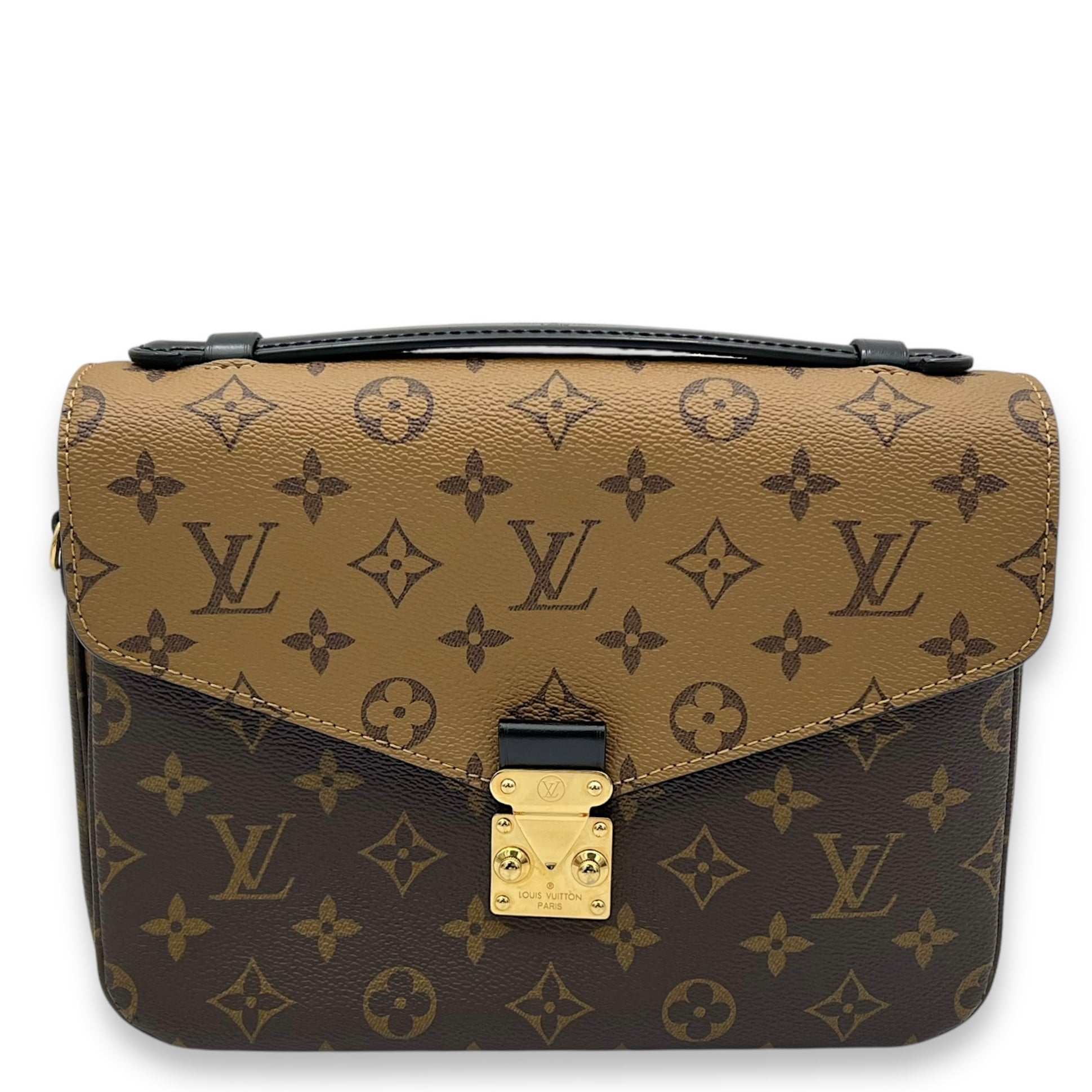 Louis Vuitton Pochette Metis Brown Crossbody Bag in Monogram Coated Canvas, Gold hardware_1