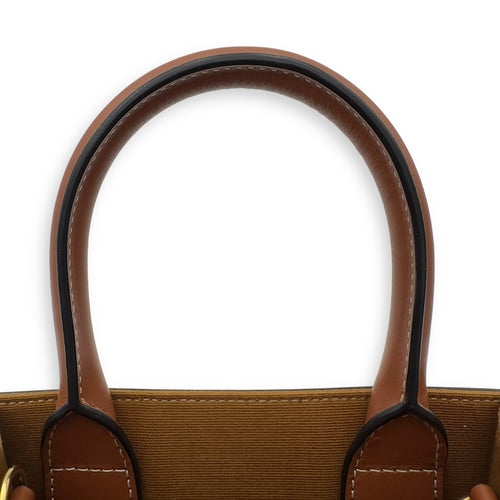 Celine Cabas Triomphe Vertical Top Handle Bag Brown in Coated Canvas_18