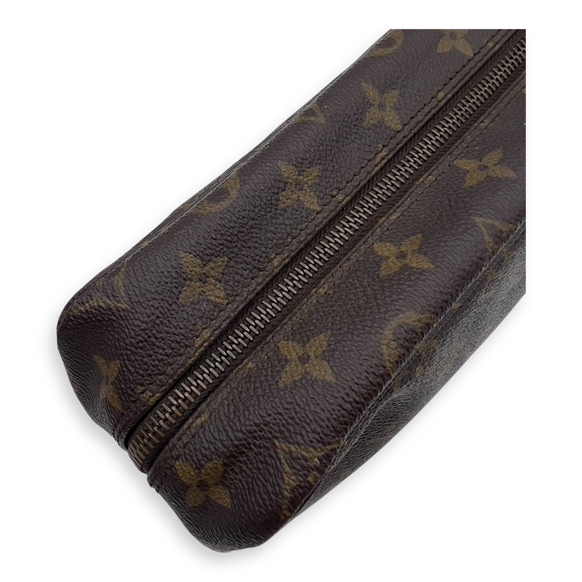 Louis Vuitton Toilette Pouch Brown in Monogram Coated Canvas, Gold hardware_18