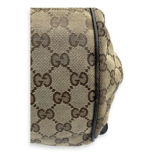 Gucci Sukey Top Handle Bag Brown in Canvas, Gold hardware_16