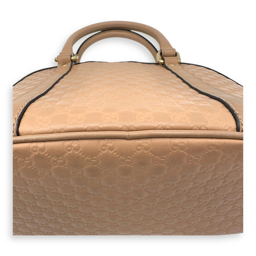 Gucci Dome Top Handle Bag Beige in Calfskin, Gold hardware_12