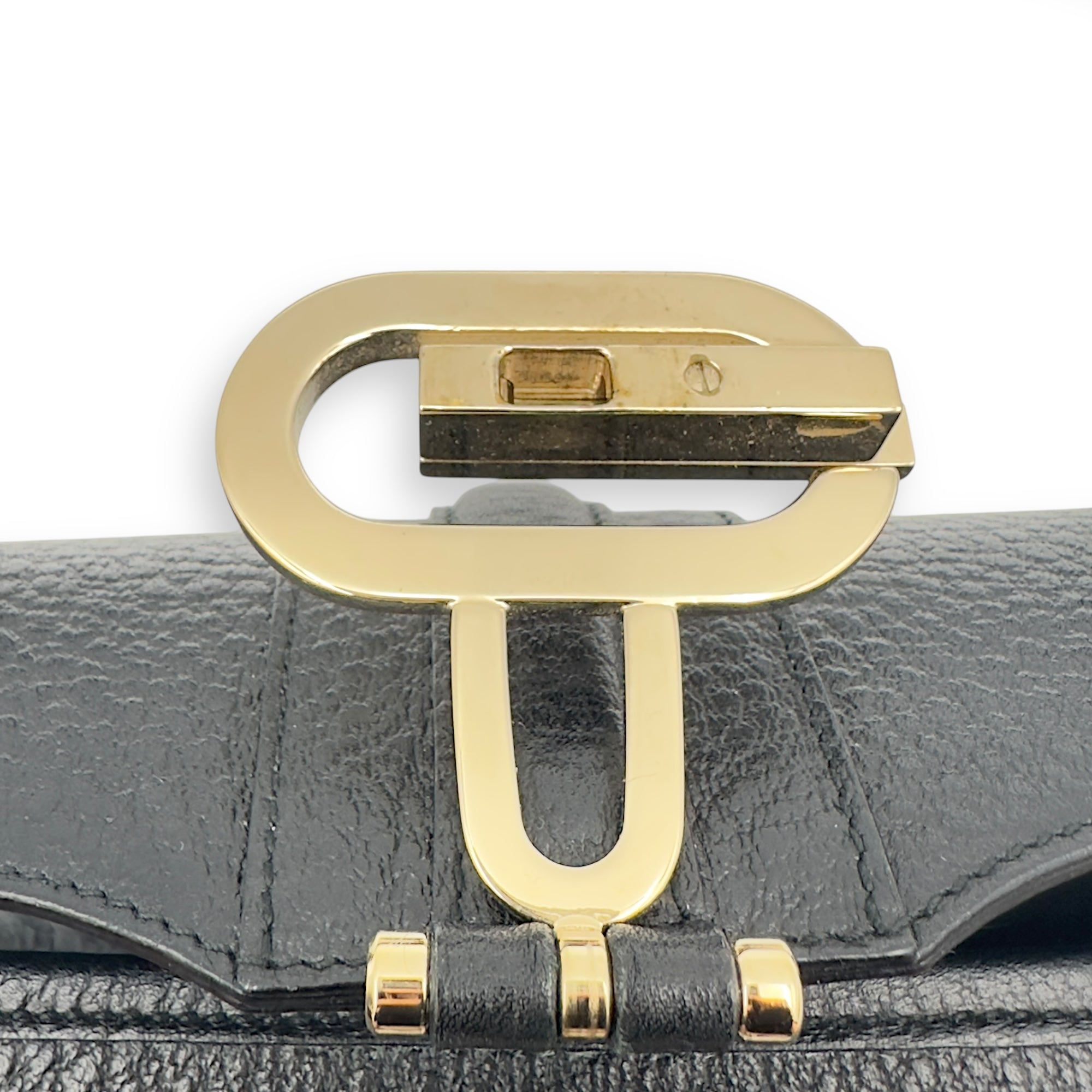 Gucci Logo Shoulder Bag Black in Calfskin, Gold hardware_18