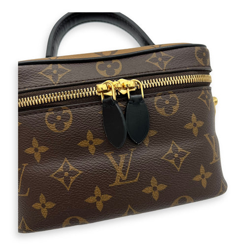 Louis Vuitton Vanity Vanity Bag Reverse in Monogram Coated Canvas, Gold hardware_7