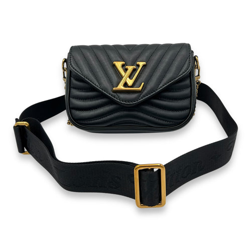 Louis Vuitton New Wave Crossbody Bag Black in Calfskin, Gold hardware_7