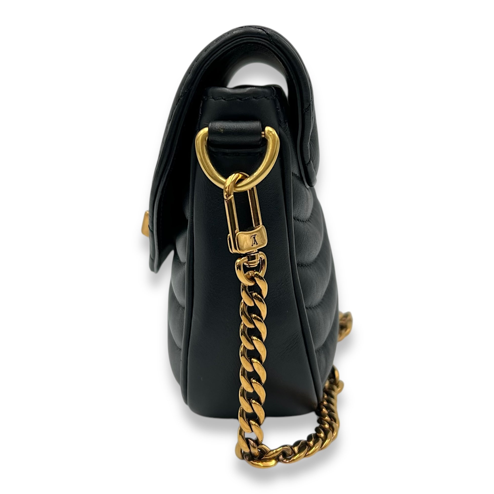 Louis Vuitton New Wave Multi Pochette Black Shoulder Bag in Calfskin, Gold hardware_4