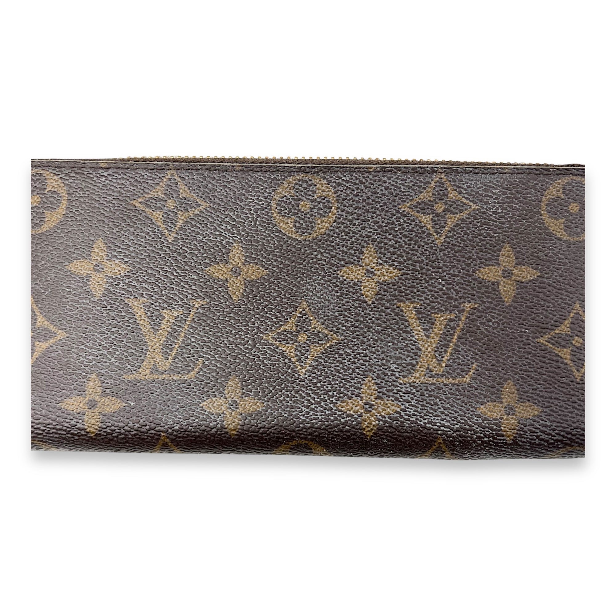 Louis Vuitton Clemence Wallet Brown in Monogram Coated Canvas, Gold hardware_7