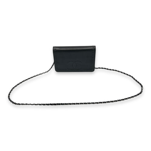 Chanel CC Black Wallet On Chain in Lambskin, Silver hardware_7