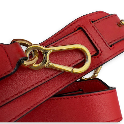 Loewe Puzzle Small Red Top Handle Bag in Calfskin, Gold hardware_14