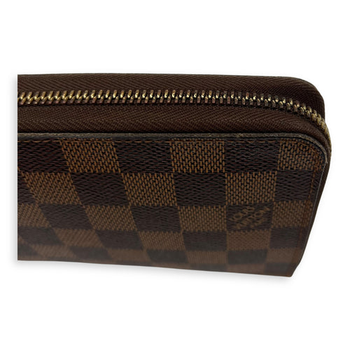 Louis Vuitton Zippy Organiser Damier Ebene Wallet in Coated Canvas, Gold hardware_18