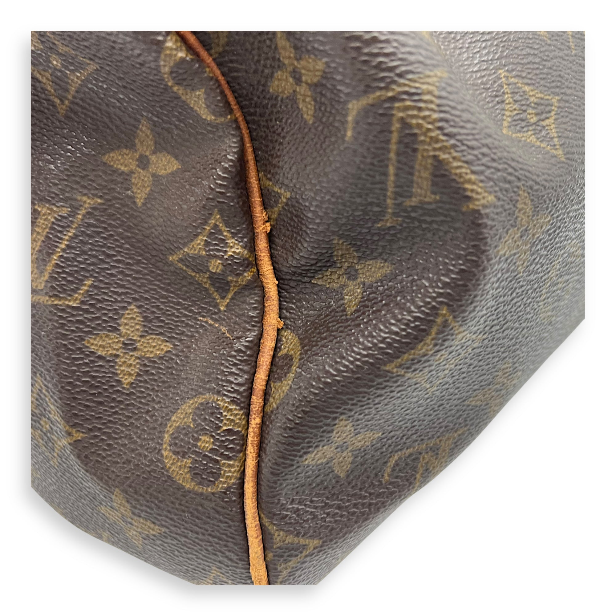 Louis Vuitton Speedy Top Handle Bag 30 Brown in Monogram Coated Canvas, Gold hardware_14