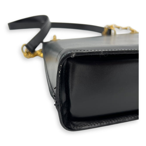 Celine Vintage Shoulder Bag Black in Calfskin, Gold hardware_13