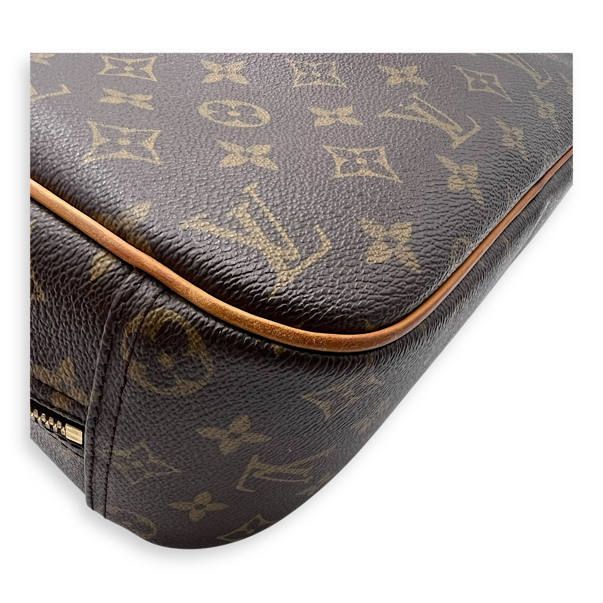 Louis Vuitton Trouville PM Brown Top Handle Bag in Monogram Coated Canvas, Gold hardware_14