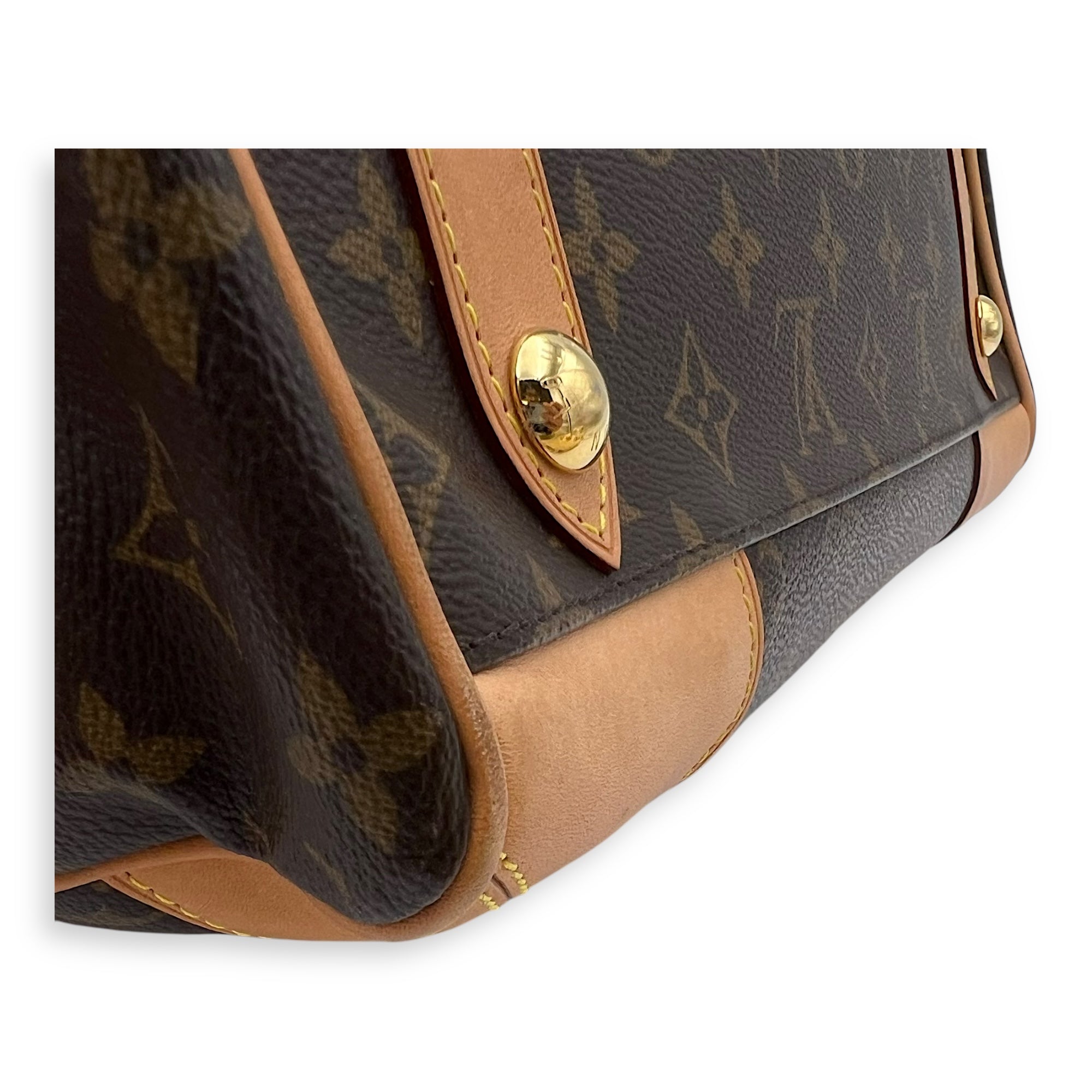 Louis Vuitton Retiro PM Brown Top Handle Bag in Monogram Coated Canvas, Gold hardware_14