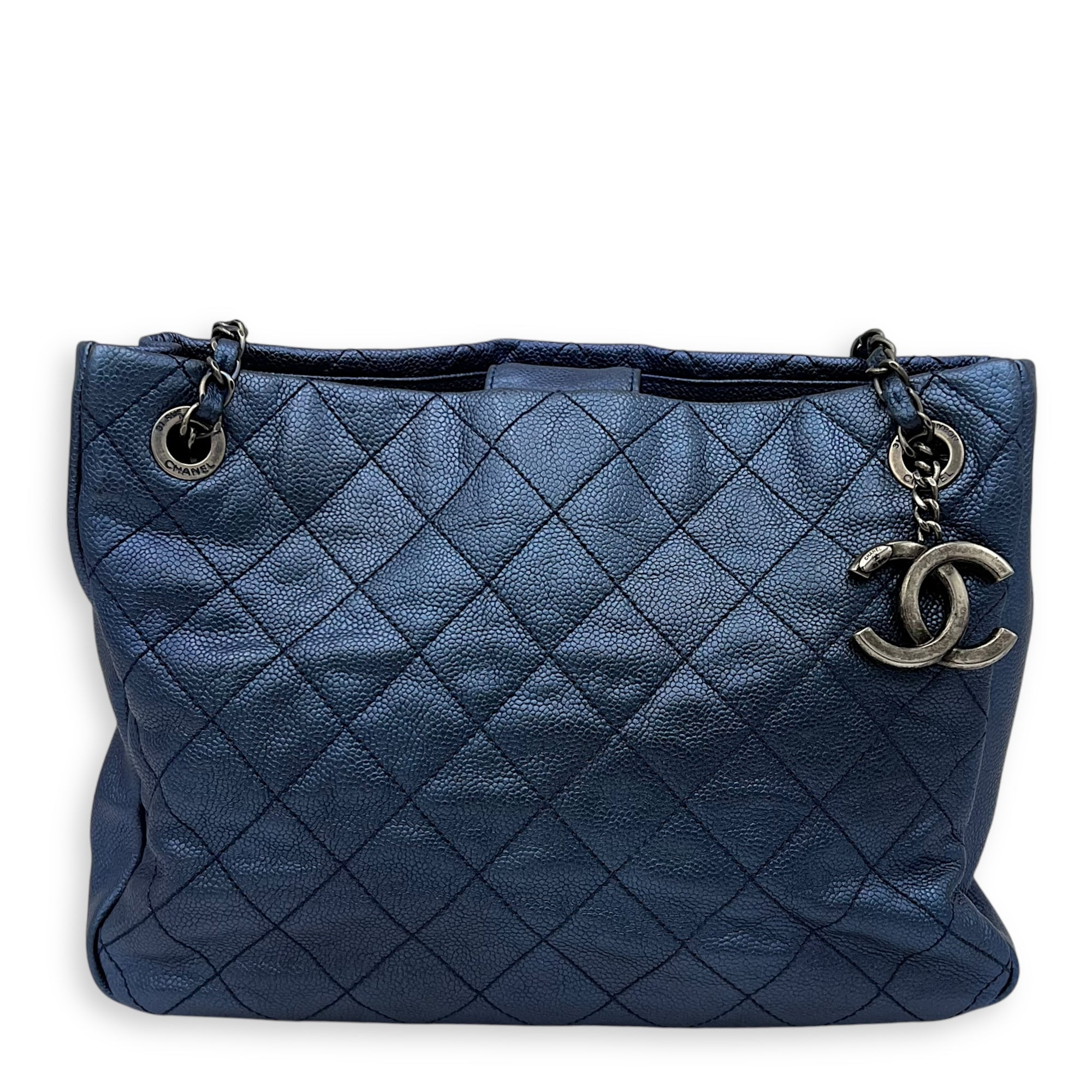 Chanel Others Tote Bag Blue in Caviar Leather, Ruthenium hardware_1