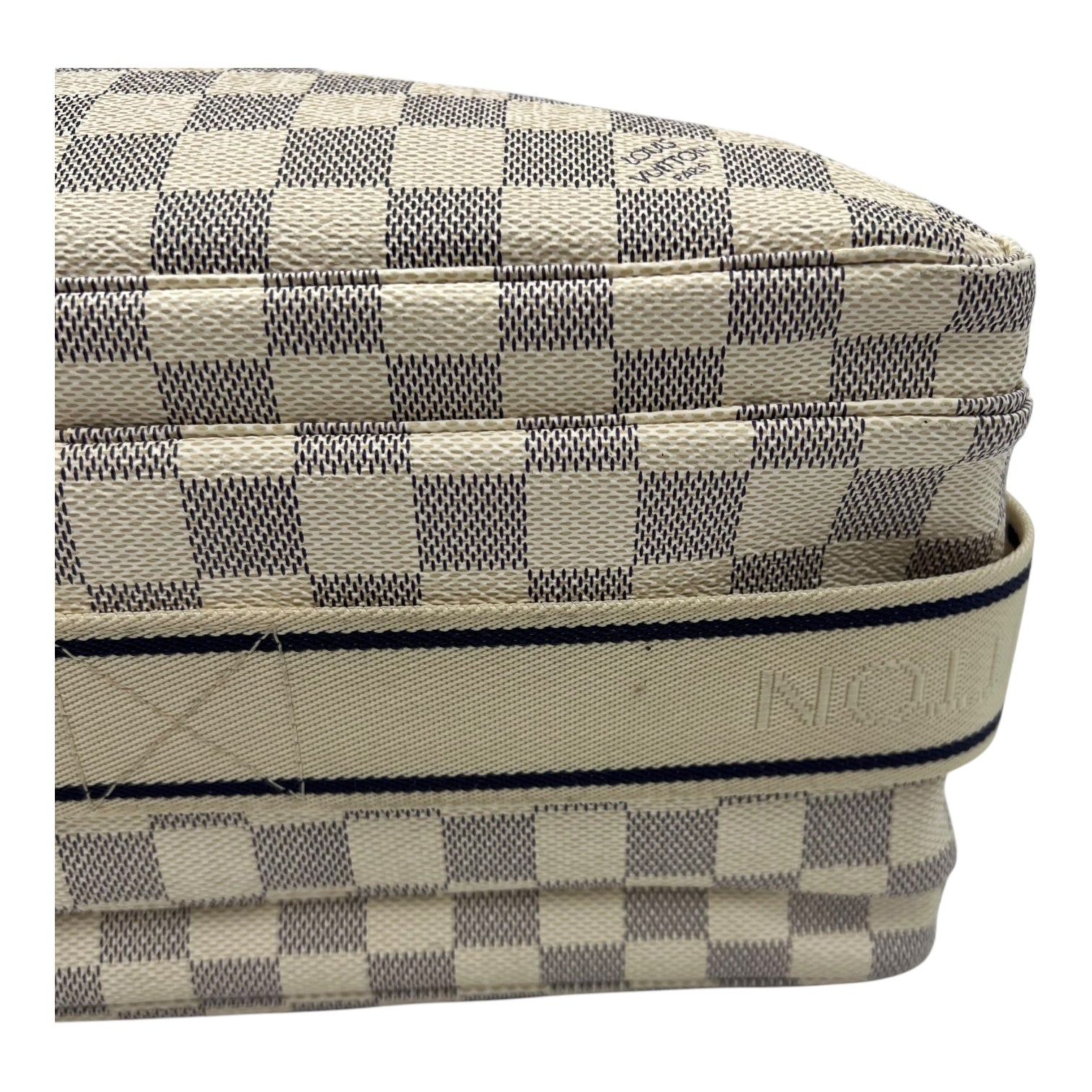 Louis Vuitton Naviglio Crossbody Bag Damier Azur in Coated Canvas, Enamel hardware_9