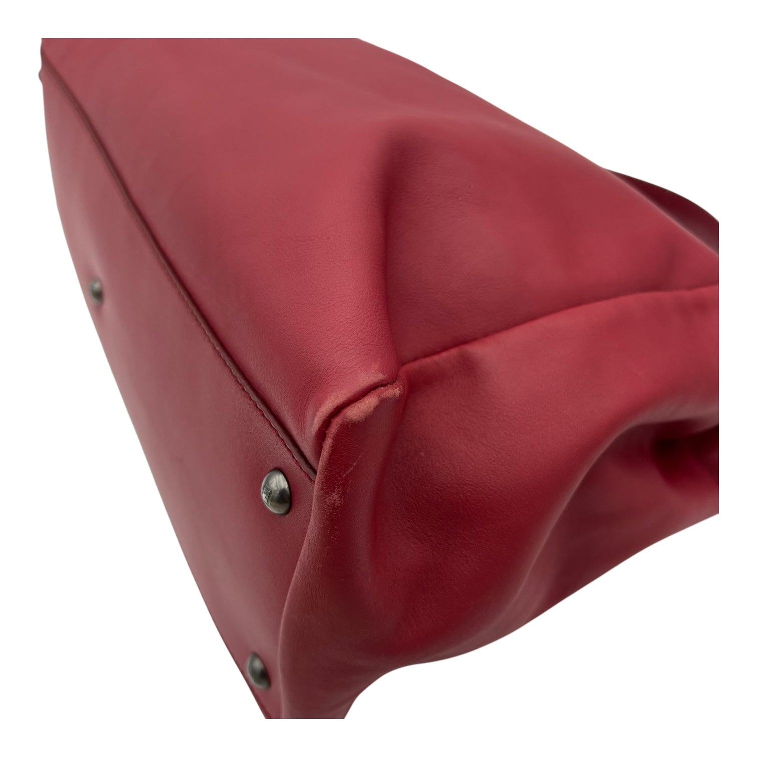 Fendi Peekaboo Top Handle Bag Red in Calfskin, Mixed hardware_18