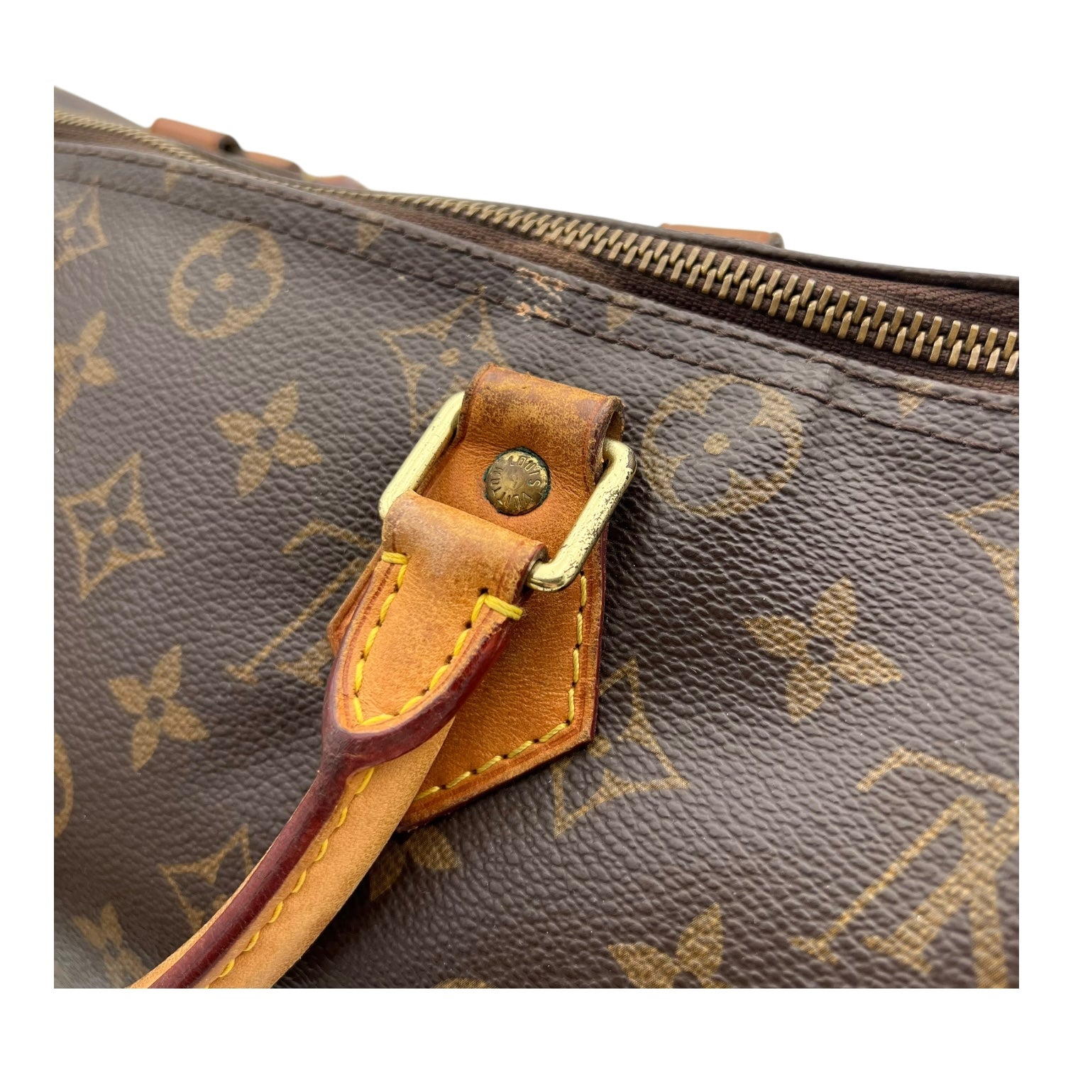 Louis Vuitton Speedy Top Handle Bag 30 Brown in Monogram Coated Canvas, Gold hardware_14