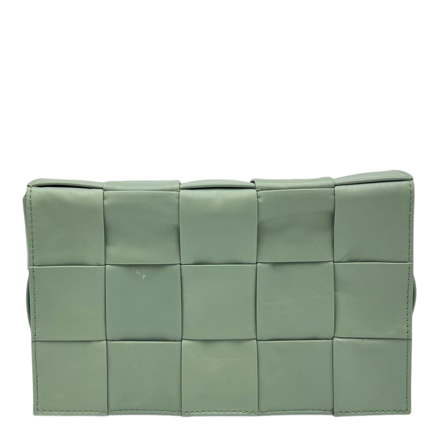 Bottega Veneta Cassette Crossbody Bag Green in Calfskin, Silver hardware_1
