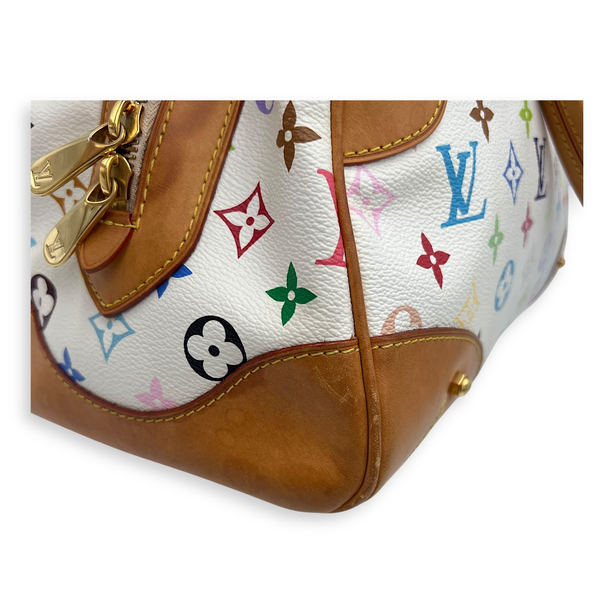 Louis Vuitton Claudia Shoulder Bag Multicolor x Murakami in Monogram Coated Canvas, Gold hardware_16