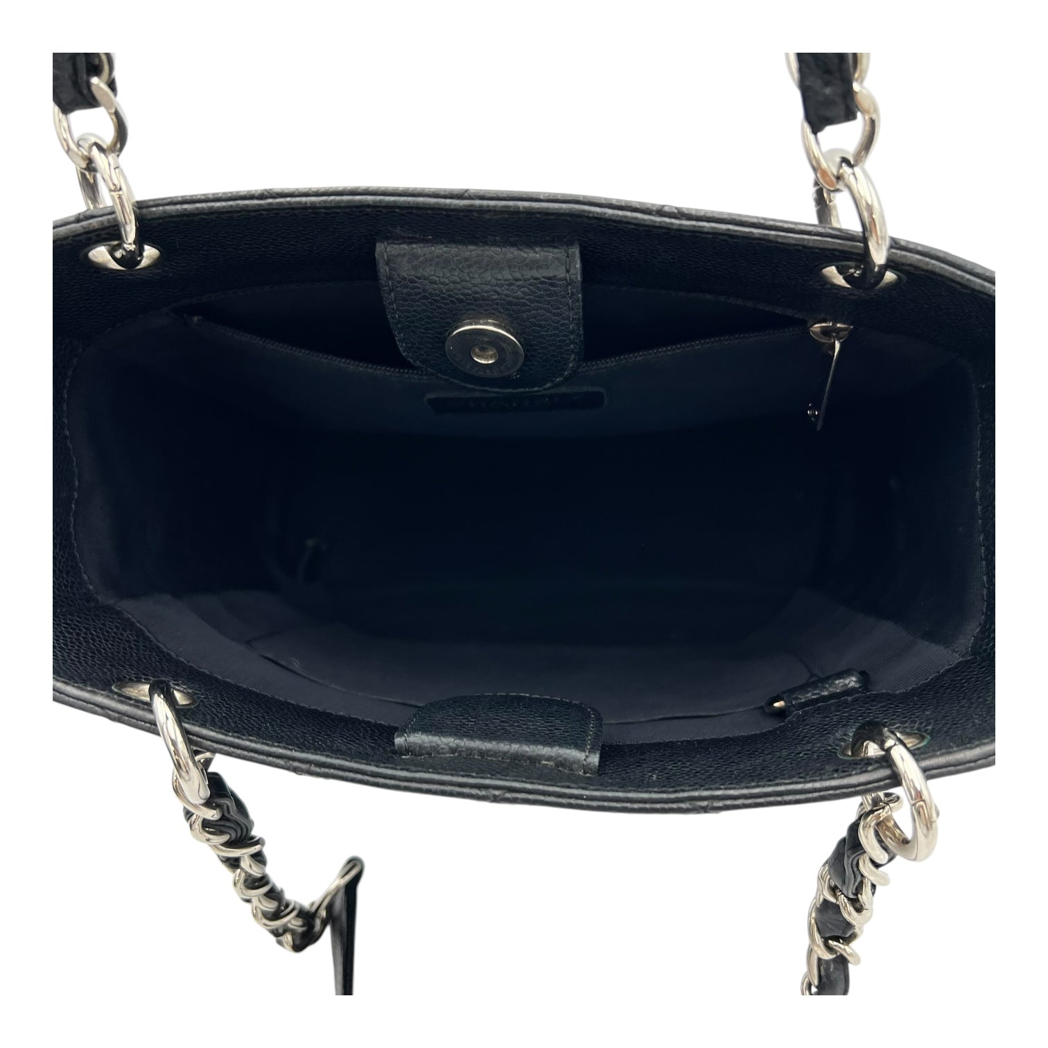 Chanel PST Tote Bag Black in Caviar Leather, Silver hardware_6