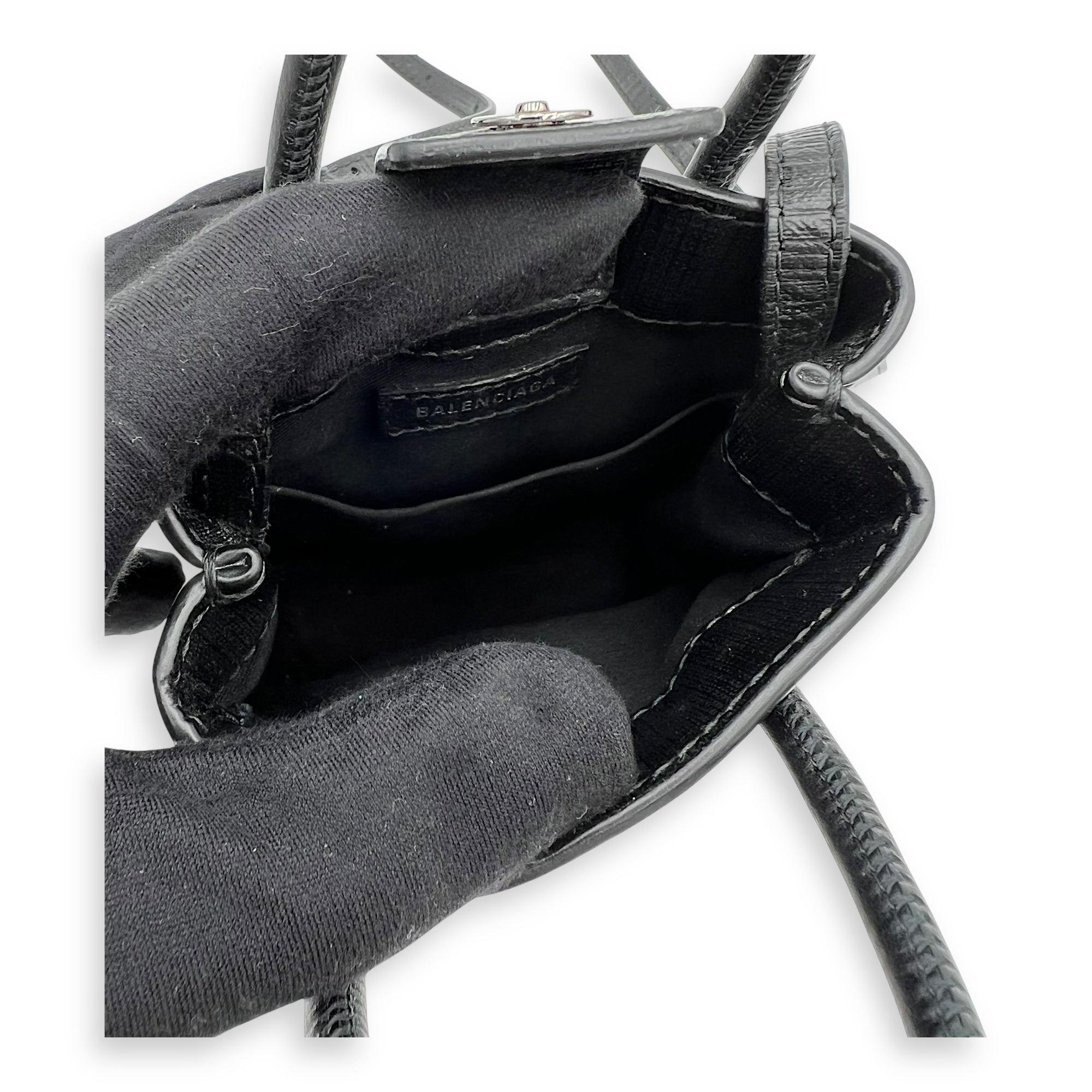 Balenciaga Shopping Tote Bag Black in Calfskin, Silver hardware_6