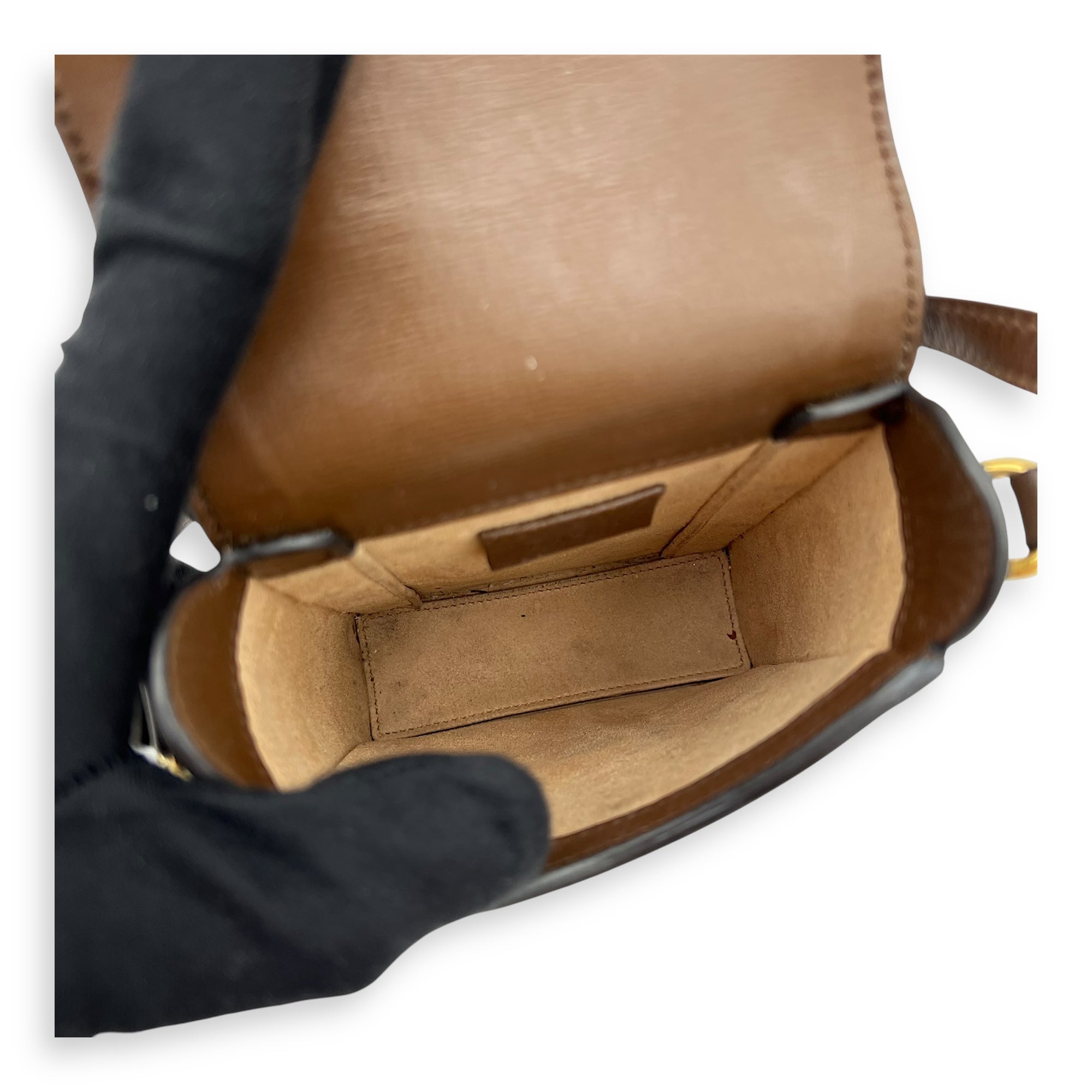 Gucci Horsebit 1955 Shoulder Bag Brown in Monogram Coated Canvas, Gold hardware_6