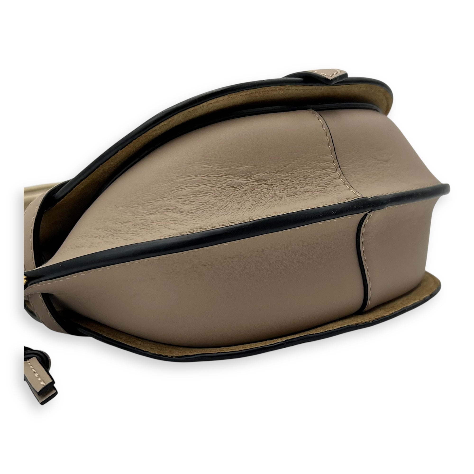 Loewe Gate Dual Beige Crossbody Bag in Calfskin, Gold hardware_7