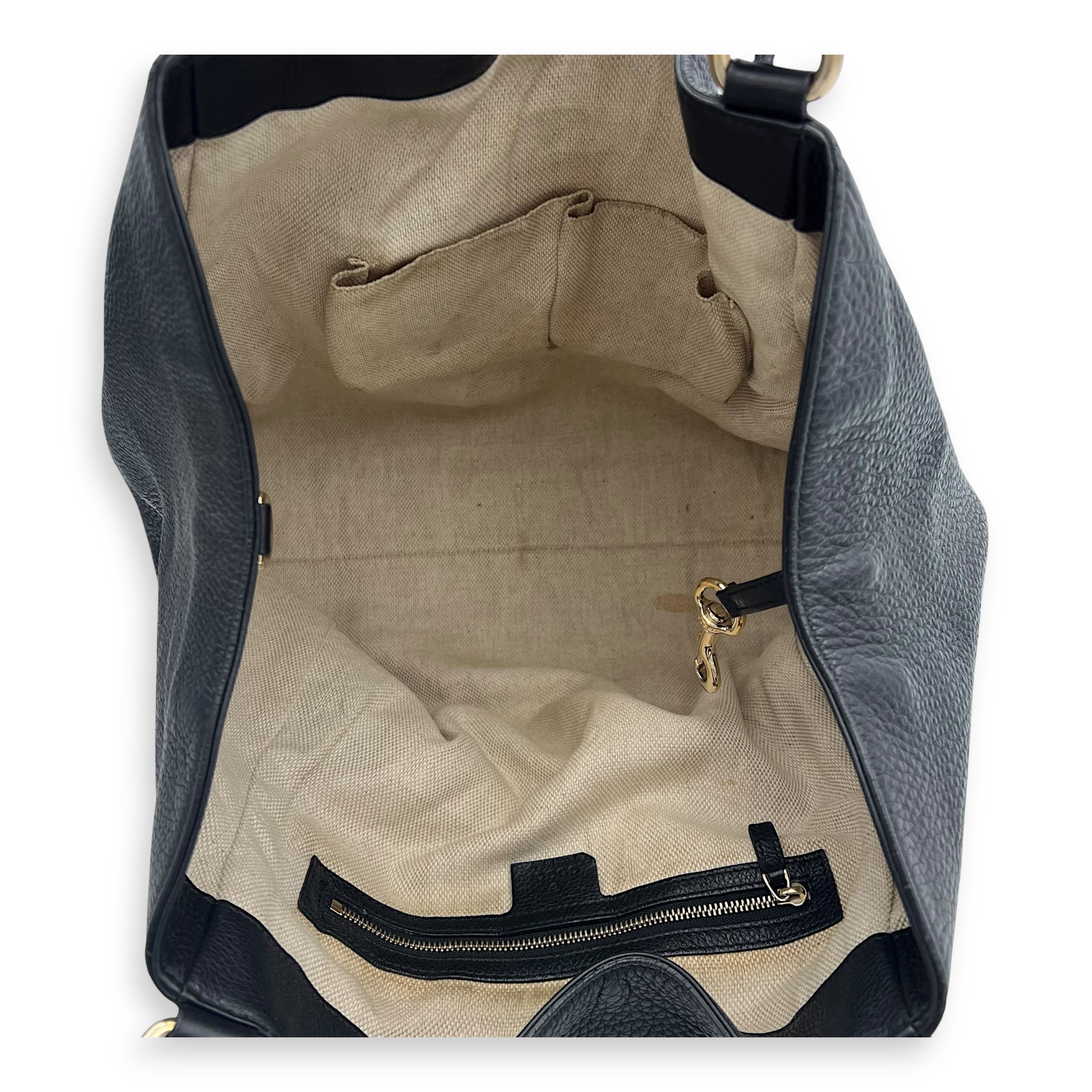 Gucci Soho Tote Bag Black in Calfskin, Gold hardware_6