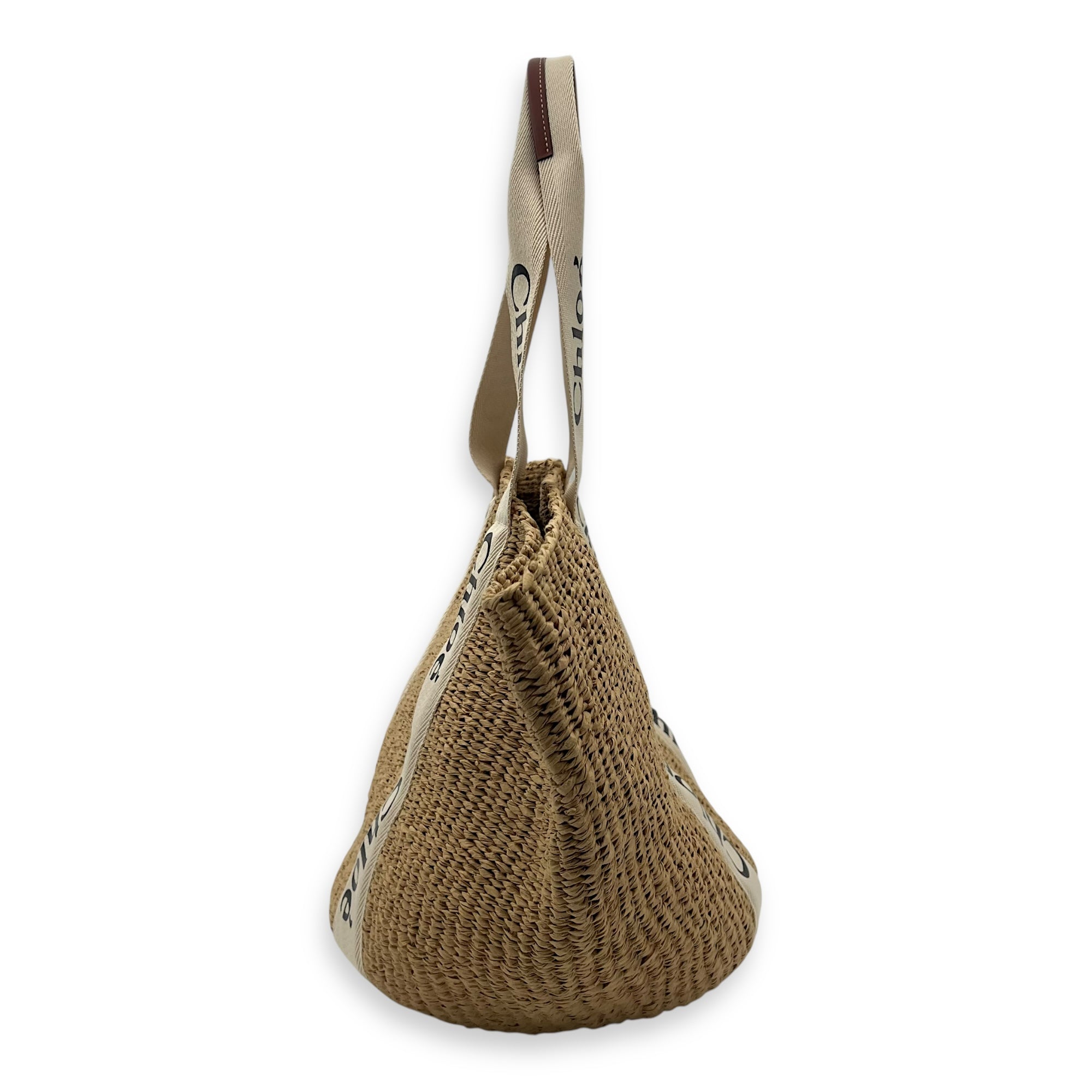 Chloé Woody Basket Brown Tote Bag in Raffia_3
