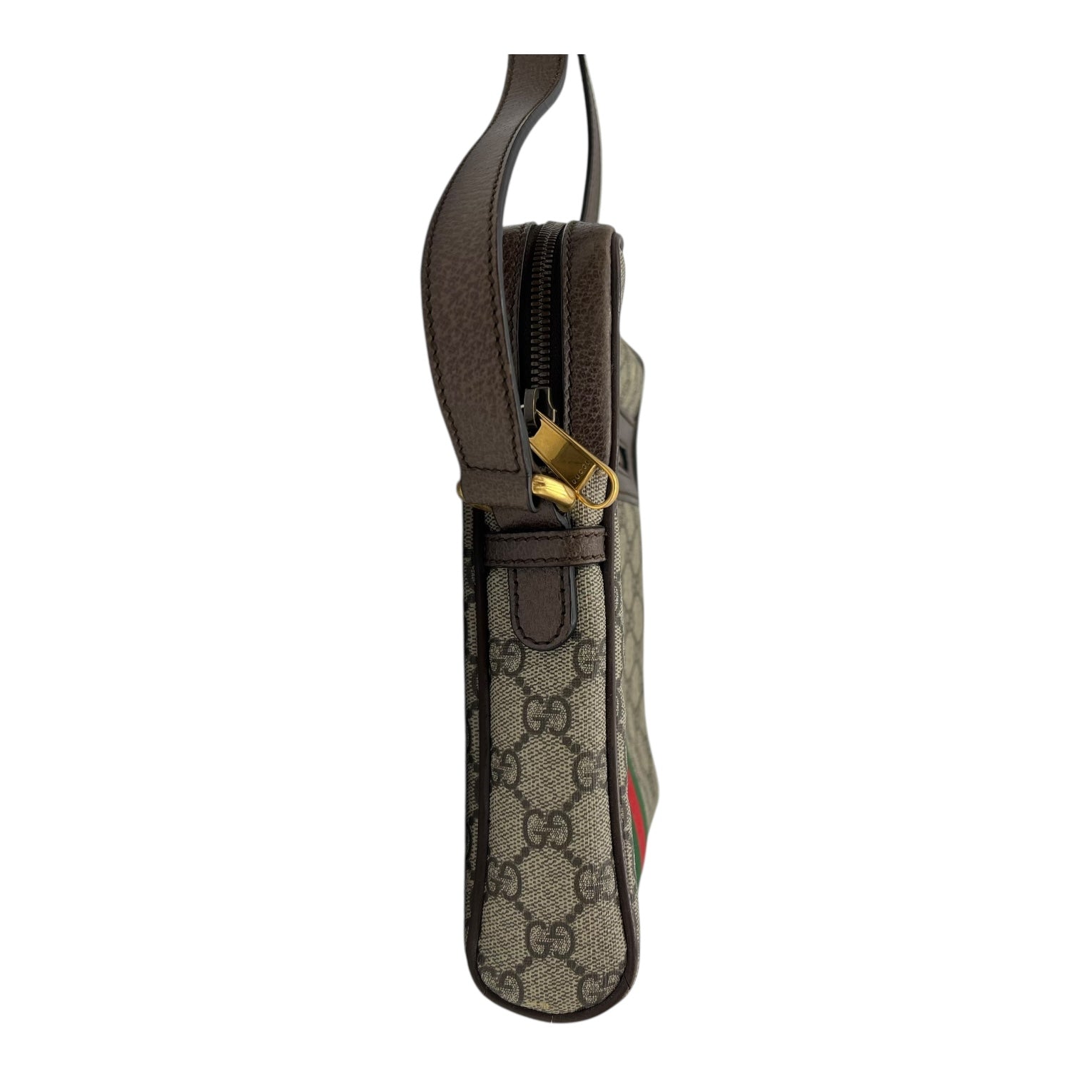 Gucci Ophidia Crossbody Bag Brown in Monogram Coated Canvas, Gold hardware_3