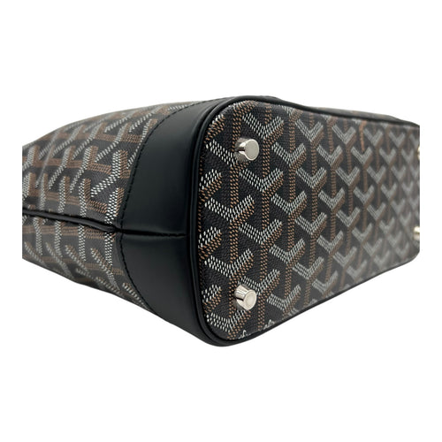 Goyard Beluga Top Handle Bag Black in Coated Canvas, Silver hardware_7