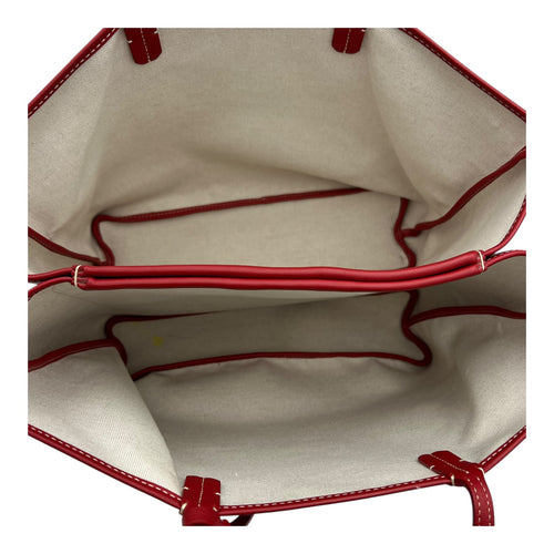 Goyard Isabelle Red Tote Bag in Coated Canvas, Silver hardware_6