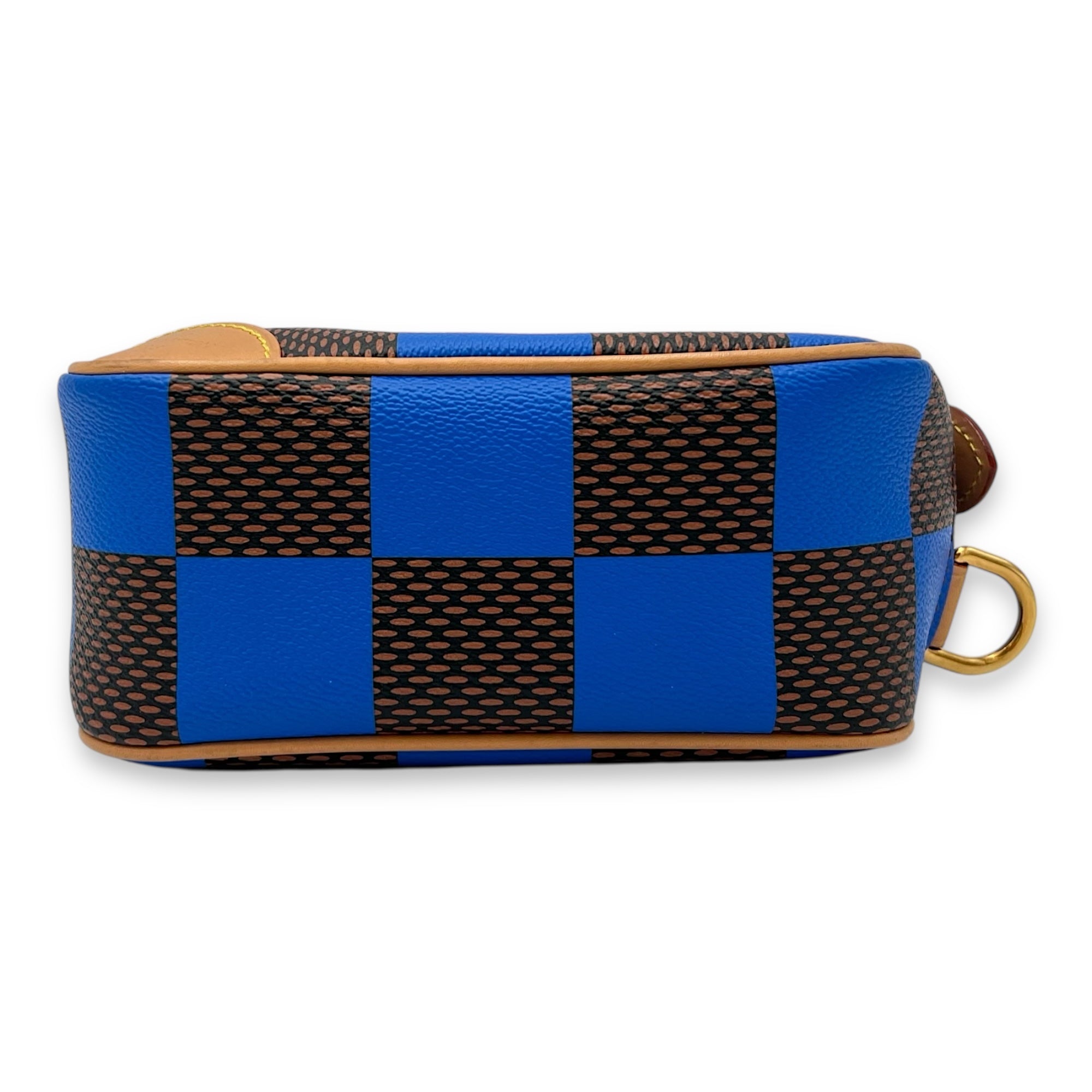 Louis Vuitton Chess Messenger Blue Crossbody Bag in Coated Canvas, Gold hardware_4
