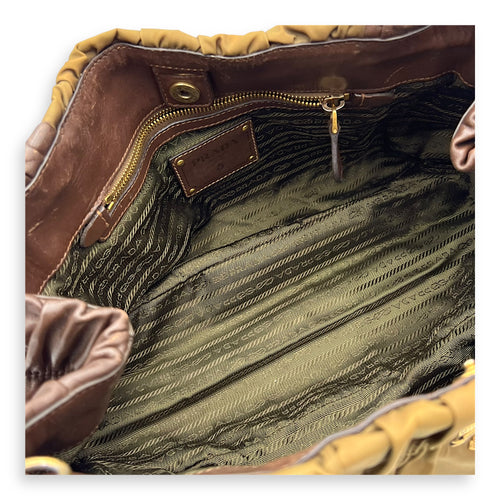 Prada Vintage Top Handle Bag Green in Nylon, Gold hardware_14