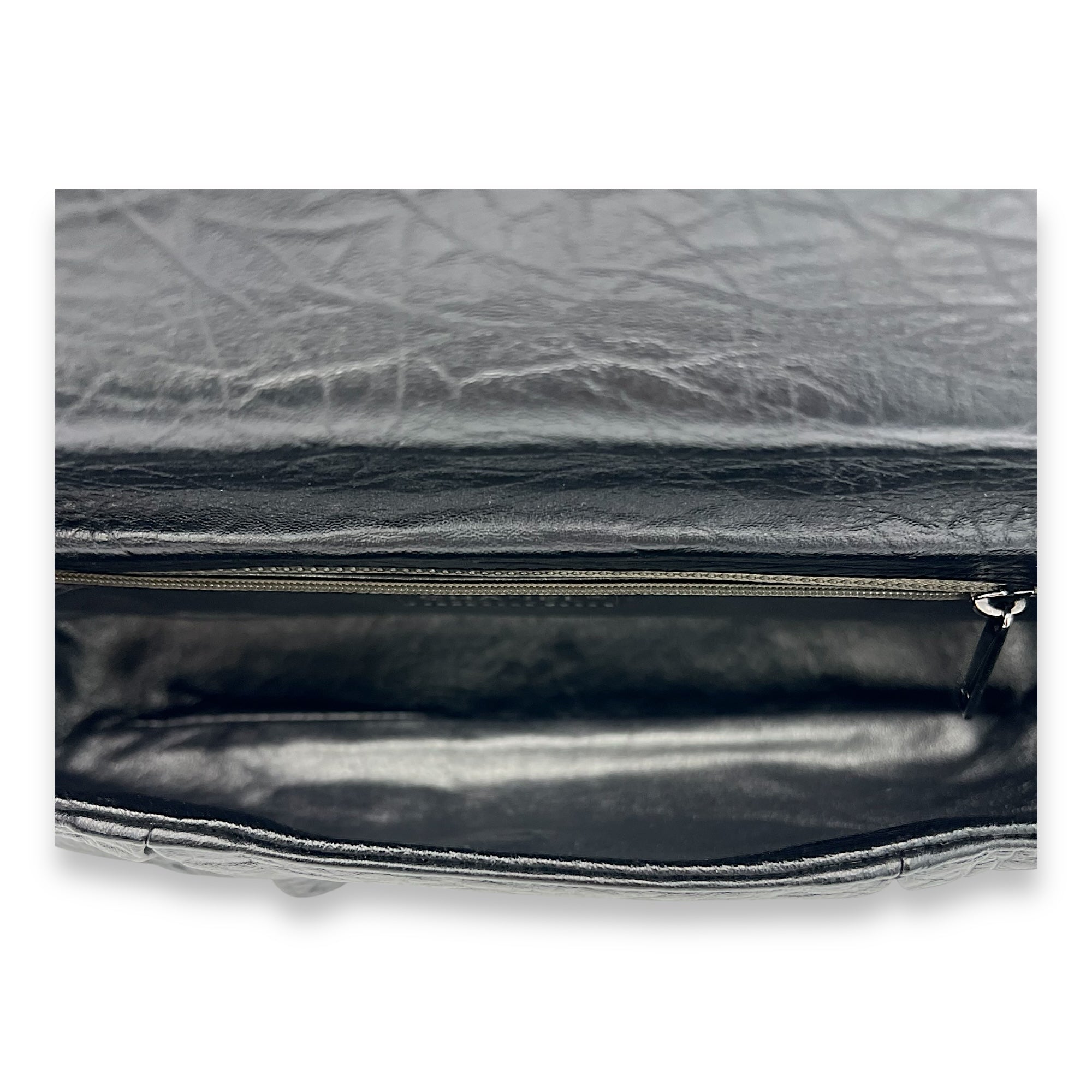 Chanel CC Flap bag Black Shoulder Bag in Calfskin, Silver hardware_6