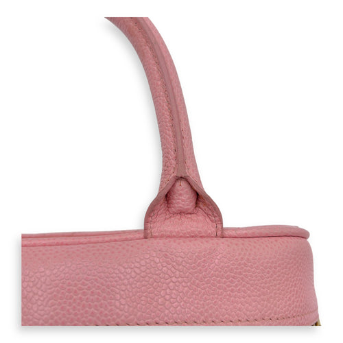 Chanel Bowling Pink Top Handle Bag in Caviar Leather, Gold hardware_16