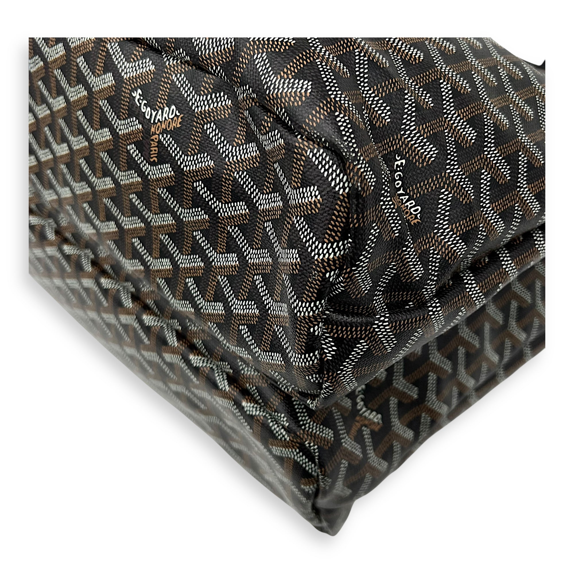 Goyard Isabelle Tote Bag Black in Coated Canvas, Silver hardware_9