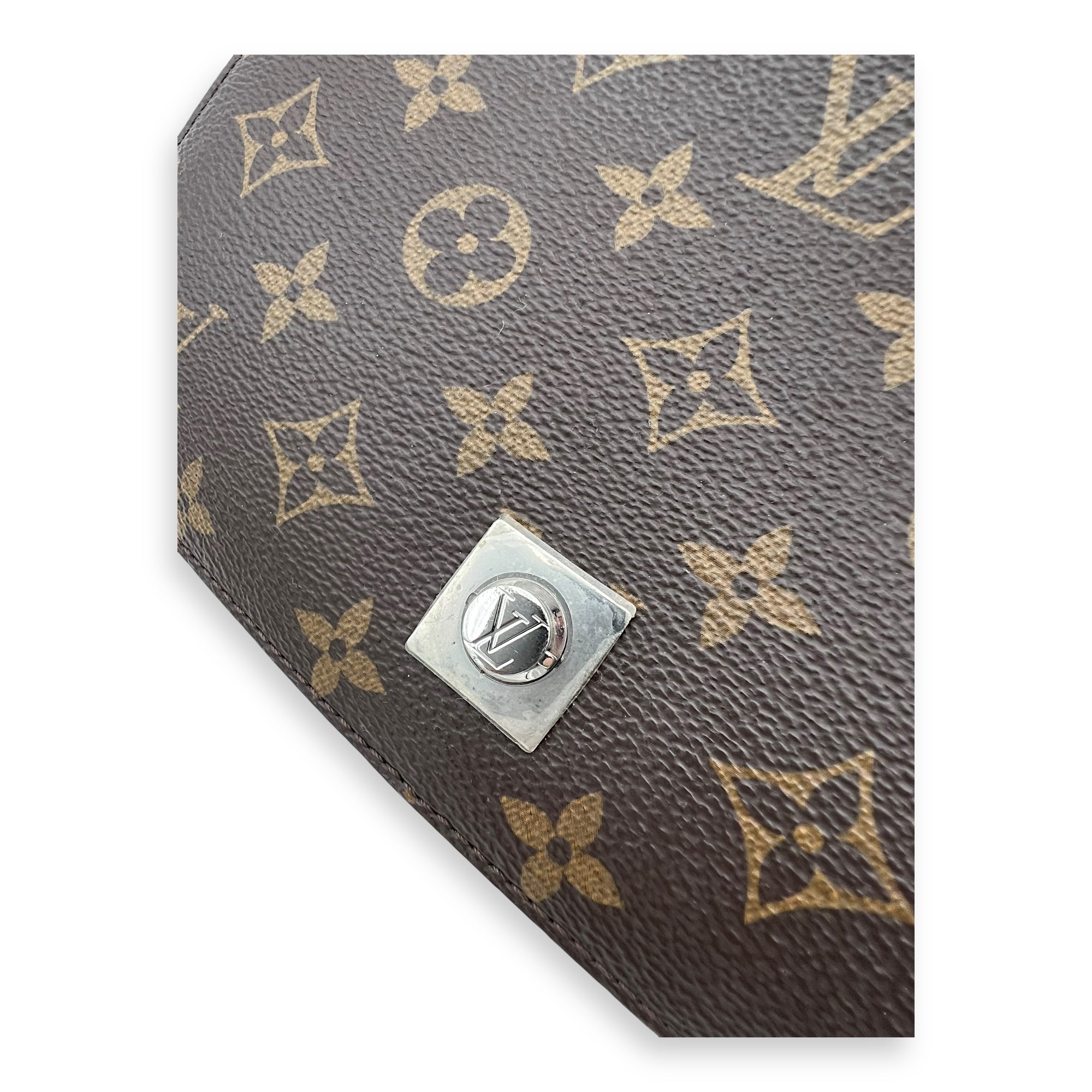 Louis Vuitton Chain It Top Handle Bag Brown in Monogram Coated Canvas, Silver hardware_5