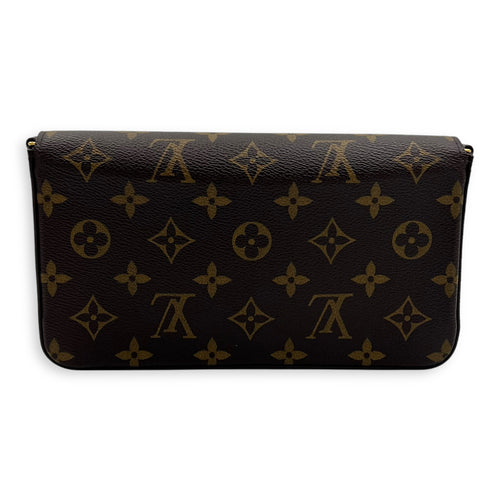 Louis Vuitton Vivienne Christmas Felicie Brown Wallet On Chain in Monogram Coated Canvas, Gold hardware_2