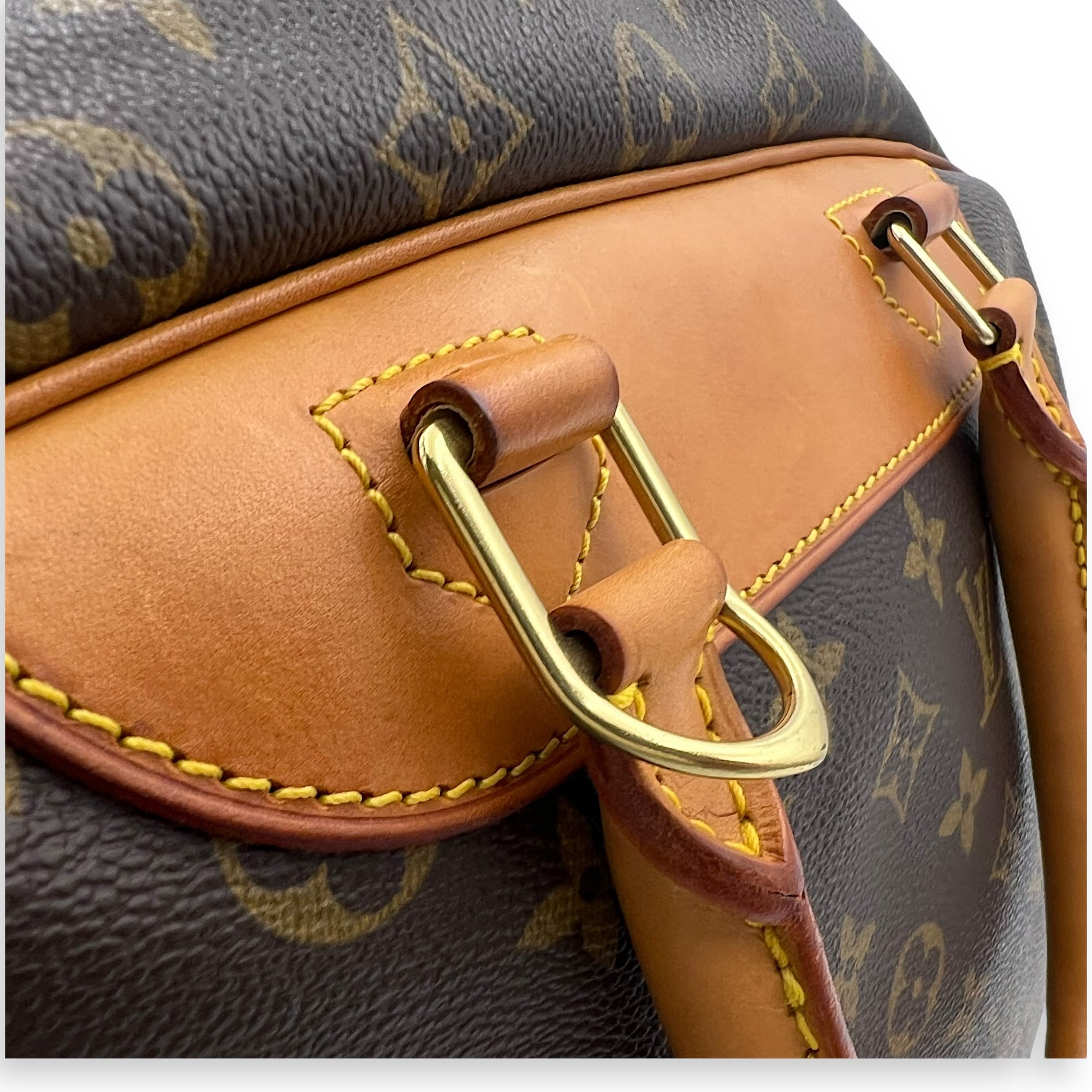 Louis Vuitton Trouville Top Handle Bag Brown in Monogram Coated Canvas, Gold hardware_13