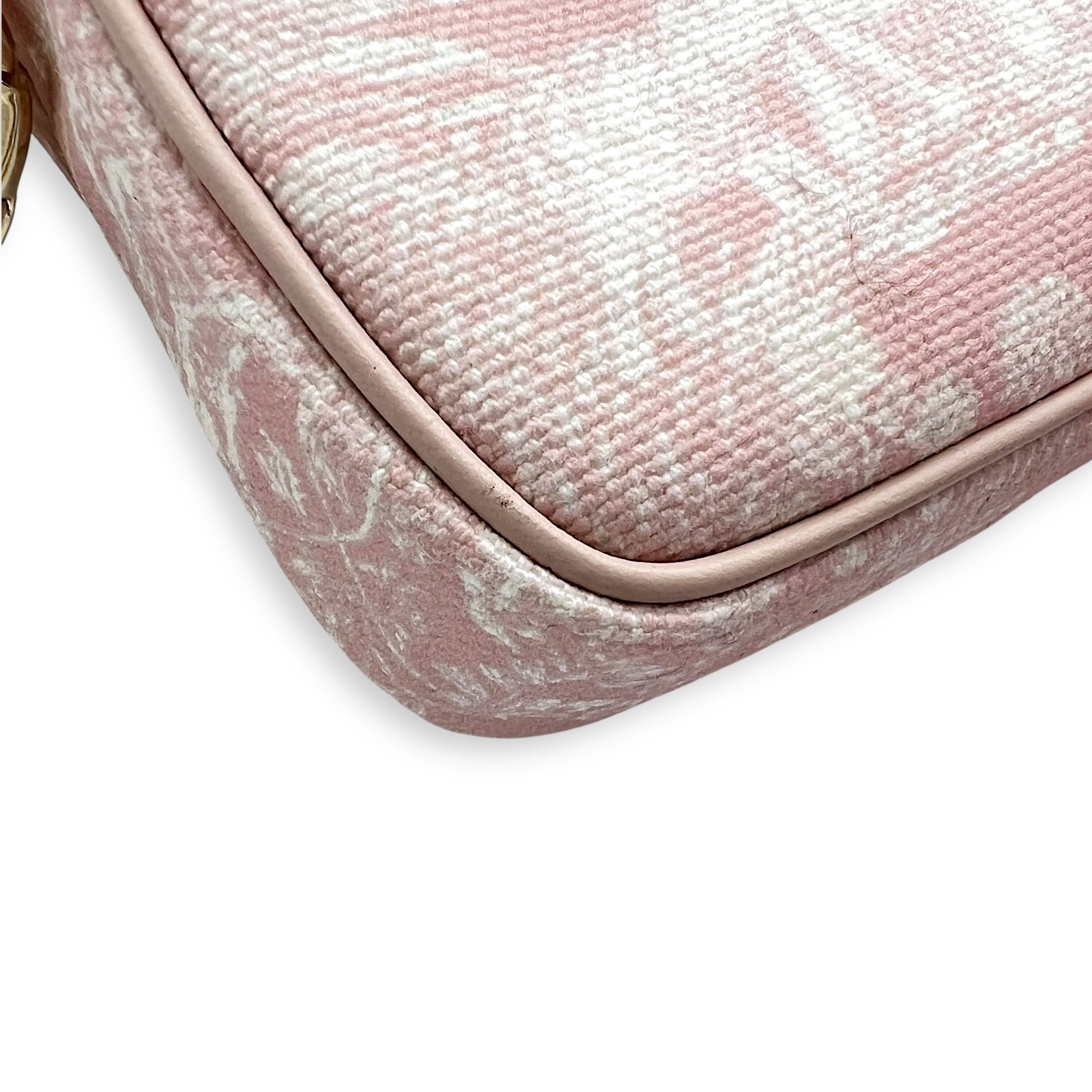 Dior Multi-pouch Crossbody Bag Pink in Canvas, Light Gold hardware_14